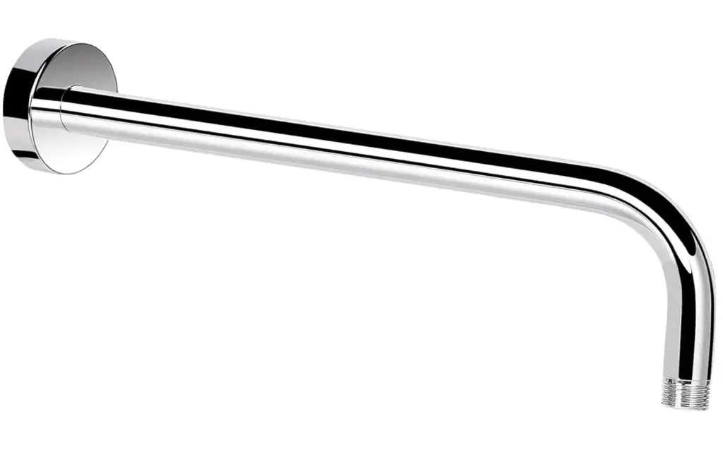 45777   Shower Arm with Flange 15 in Chrome Wall Mount Shower Pipe.