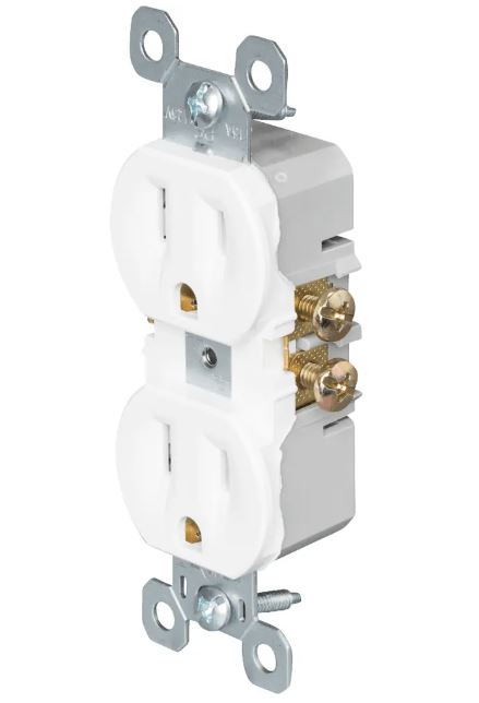 3232W  Trademaster® 15A 125V Duplex Receptacle, White
