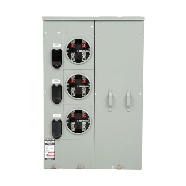 [WP3311RJ] WP3311RJ Siemens Low Voltage's Multi-Family Metering Line of PAK Metering: Standard 125A as part of the PAK Metering: Standard 125A Group. Type: UNI-PAK Features: NO BYPASS Appn: GARDEN - STYLE Std: UL-50,67,414 V. Rating: 120/240V A. Rating: 300A Phase: 1PH Size: 9.00 x 25.68 x 39.630 No. Of Cutouts: 11 Cutout Size: 1 x (1/2,3/4,1,1-1/4"), 6 x (2-1/2,2,1-1/2,1-1/4,1"), 2 x (4,3-1/2,3,2-1/2,2"), 2X4" Cable Entry: TOP OR BOTTOM FEED Terminal: 3X2 STUDS. Insulated.Appn:. Wall Mounted. Enclosure: RINGLESS 1,545.00 