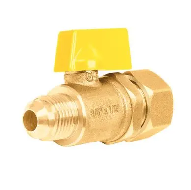 49116 Gas Control Valve w/ Compression Ring 3/8" x 1/2"  VALVULA DE CONTROL PARA GAS CON BARRILILLO 1/2'' X 3/8''