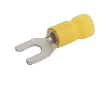 10162  Spade Terminal, Vinyl Insulated, Yellow, 12-10 Wire Size, 8 Stud Size