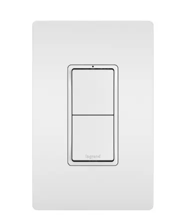RCD11W  radiant® Two Single-Pole Switches, White Pass & Seymour RCD11W Two Single Pole Switches, 15A 120V, White