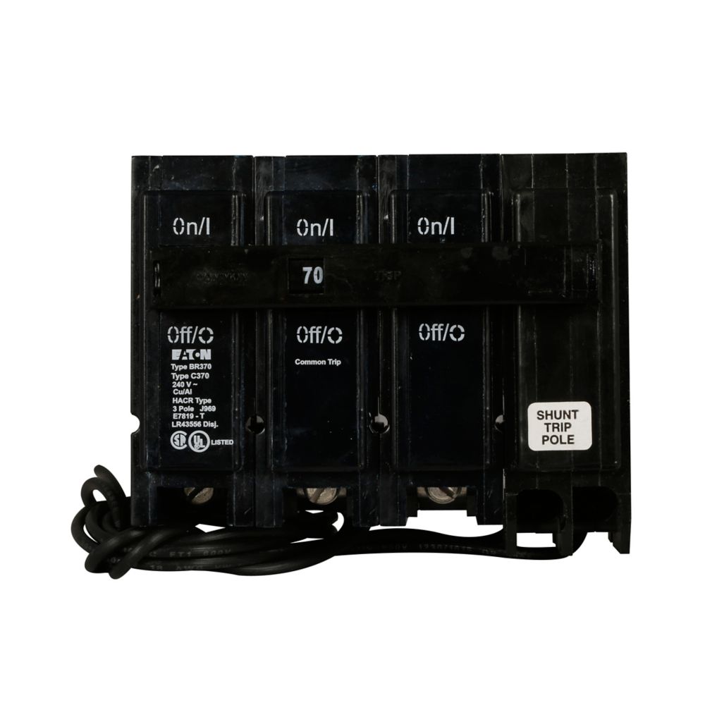 BR360ST   Eaton 60A 3 Pole 240V Magnetic Circuit Breaker w/ Shunt Trip BR360ST