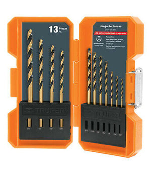 11402  JUEGO DE BROCAS DRILL BIT SET 13PIECES  METAL,MADERA,PLASTICO 