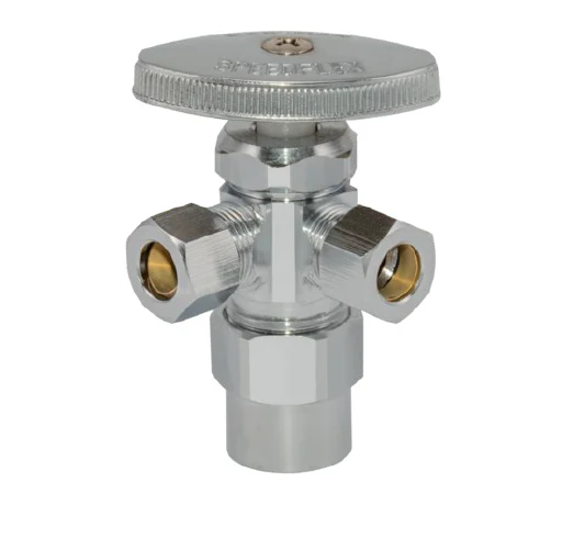 04349LF  3-way mt stop 1/2'' CPVC X 3/8 OD X 3/8'' OD VALVE VALVULA
