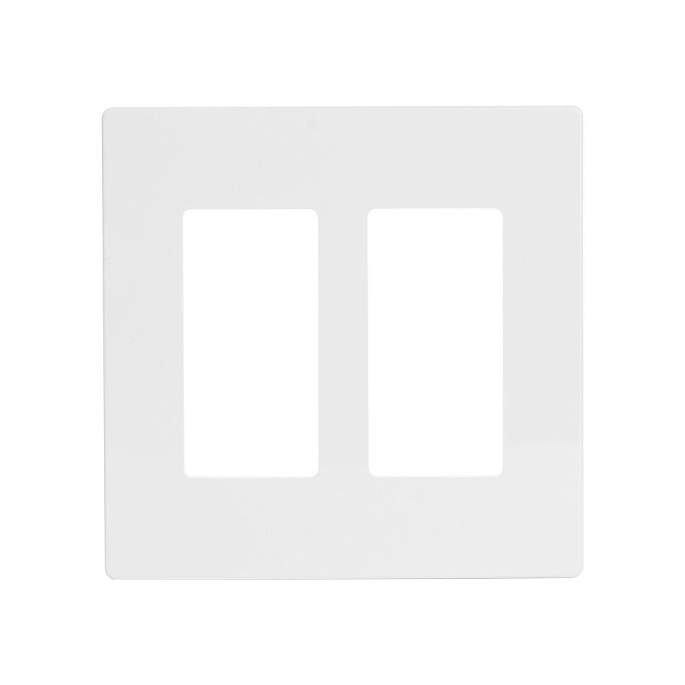 TAN-D0070-2W-S 2-Gang Decorator Screwless Wall Plate - White