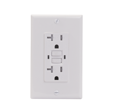 TAN-G7720-TRWD  20Amp/125Volt GFCI, Tamper Resistant & Weather Resistant with wall plate GFCI Outlet - White
