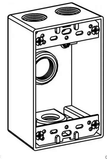 TWSB450G  1B50-4  1G WP BX, (4) 1/2''  HUBS GRAY BOX