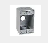 TWSD375G  1GANG DEEP  WP BOX  (3) HOLE 3/4'' HUBS GREY