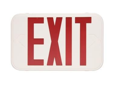 EXIT REGULAR  EXT-RW  105541 EXIT THERMOPLASTIC RED LETTERS WHITE BATTERY BACKUP