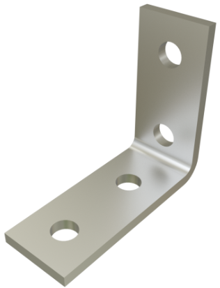 PS1325 SS  4 Hole 3 Way Corner Angle Fitting , 1-5/8"x 3-1/2"x 4-1/8" P1325 SS