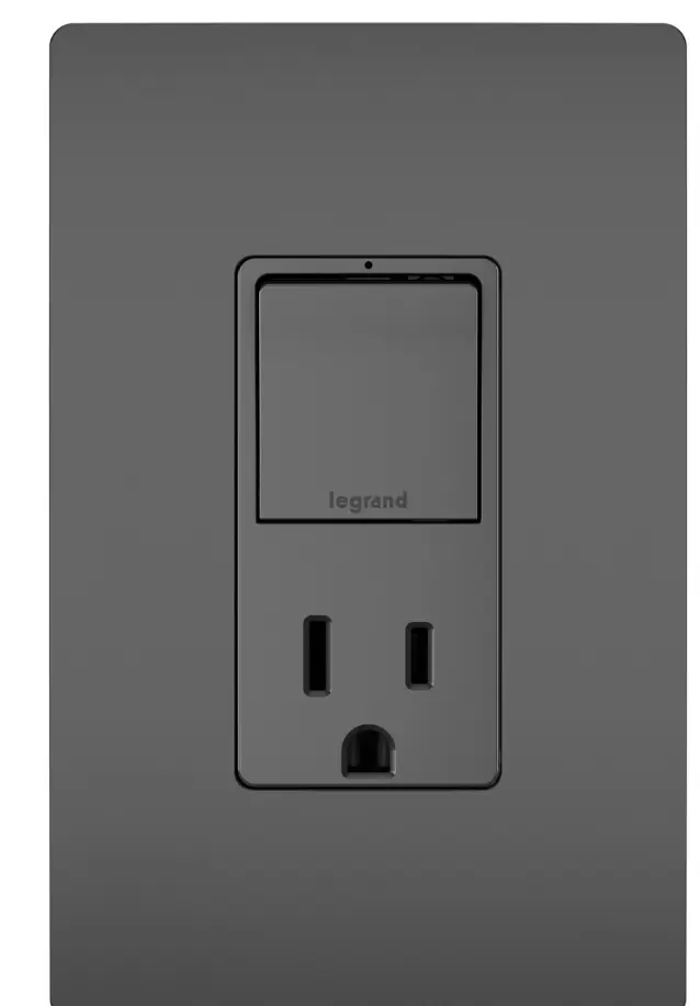 RCD38TRBK   SINGLE POLE 3W-SWITH 15A T.R BK Radiant SP/3WAY SW+15A TR Outlet BK 