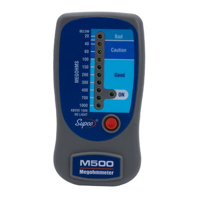 M500  LED MEGOHM METER Megohmmeter, 500V DC, LED Digital Display, 20 megaohm to 1 gigohm, CAT 1 30V Rating, Battery TESTER