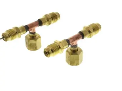 SF9602   TEE COPPER, 1/4" MALE FLARE X 1/4" MALE FLARE X FEMALE FLARE ON BRANCH