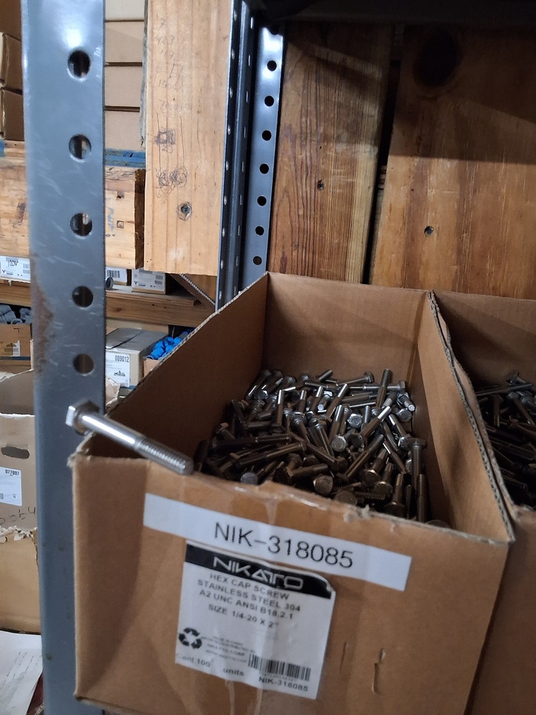 NIK-318085 HEX CAP SCREWS HALF THREAD 1/4X2