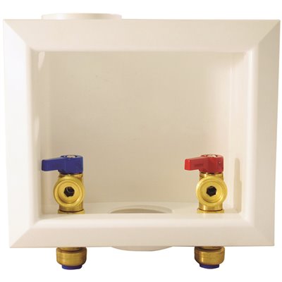 FSBBOXWM 1/2'' IN BRASS PUSH-TO-CONNECT X 3/4'' IN MALE HOSE THREAD WASHING MACHINE OUTLET BOX 60249 