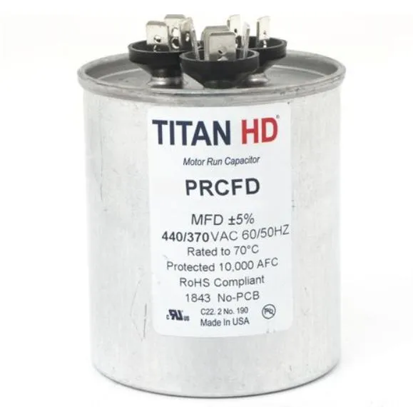 PRCFD505A  TITAN HD 50+5 MFD, 440/370V,Rnd CAPACITOR