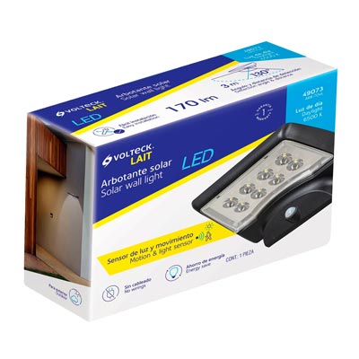 49073 4W LED SOLAR LIGHT W/MOTION SENSOR  6500K SENSOR DE MOVIMIENTO, SOLAR 
