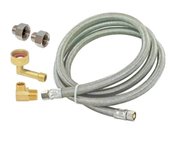 41130  5' S.S DW SUPPLY CONNECTOR W/ FITTINGS    5 ft. Braided Dishwasher Supply Line with Adapters
