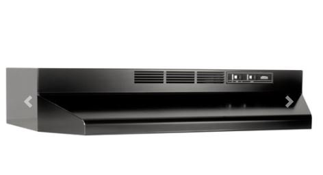 413023    Broan 30" Range Hood, Non-ducted, 2-Speed Rocker, Light, 160 CFM - Black