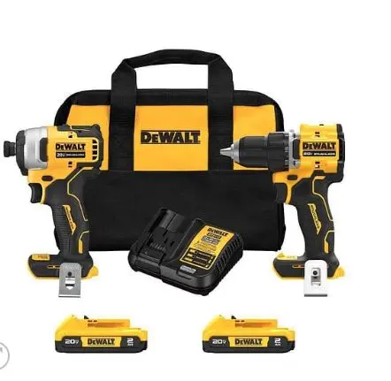 DCK225D2  ATOMIC 20-Volt MAX Lithium-Ion Cordless Combo Kit (2-Tool) with (2) 2.0Ah Batteries, Charger and Bag DEWALT TOOL