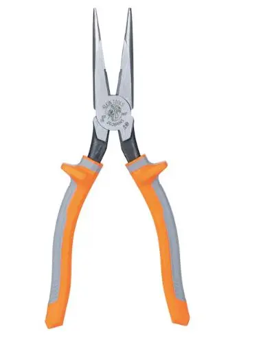 2038RINS   Pliers, Long Nose Side-Cutters, Insulated, 8-Inch KLEIN