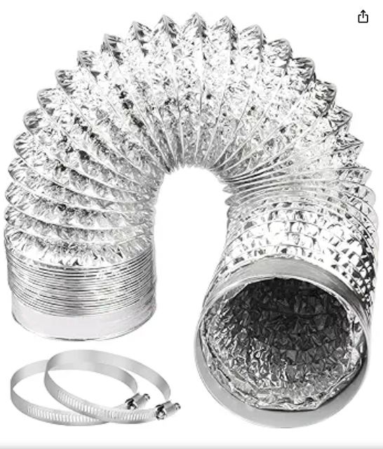 110222 10222 110202 4''X25' WMF621 FOIL DUCT UL181 FLEXIBLE SECADORA