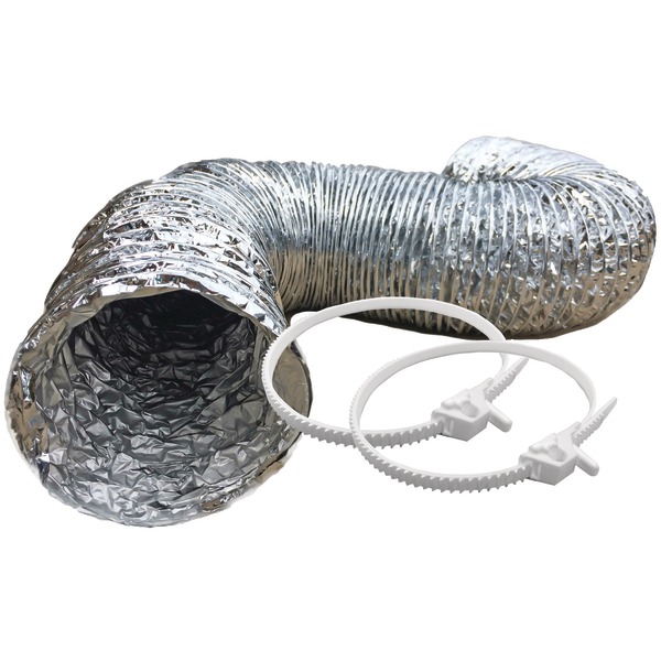 010673 110673   DRYER VENT SILVER DUCT FOIL HOSE 4''X 8''TWU CLAMPS