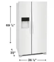 FRSS2623AW  Frigidaire 25.6 Cu Ft 36''  SD SxS Refrigerator - White