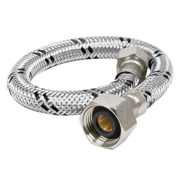 45489   15", steel, rubber hose, Latam MANGERA FLEXIBLE DE ACERO INOXIDABLE 1/2'' X 3/8'' X 15''HOSE 