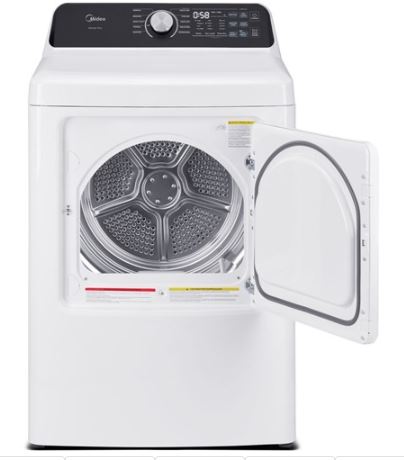 MLTE45N4BWW  Midea 7.0 CF Electric Dryer, Sensor Dry - White