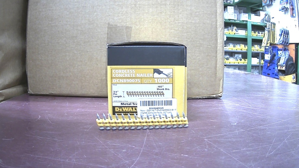DCN890075 DEWALT CLAVOS DE HORMIGON 3/4" DE LONGITUDE, ACERO, CHAPADO EN ZINC, TIRA, PK 1000