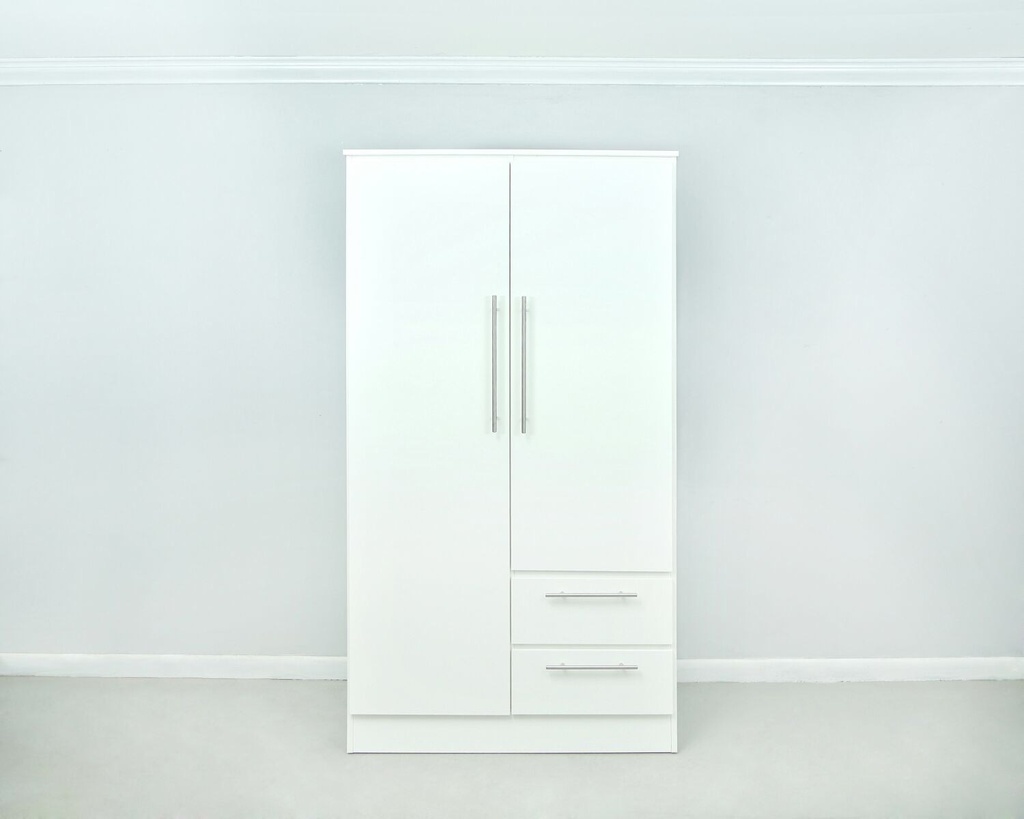 WARDROBE DOUBLE 40"  BLACK WHITE