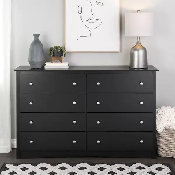8 DRAWER DRESSER  RIO  BLACK WHITE