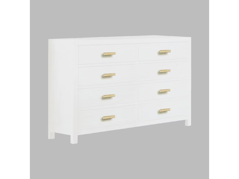 8 DRAWER DRESSER  GLOSSY  WHITE