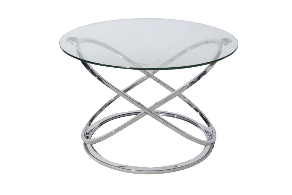 COFFE TABLE SET  CT4119  CHROME LEGS TEMPERED CLEAR GLASS TOP 8MM