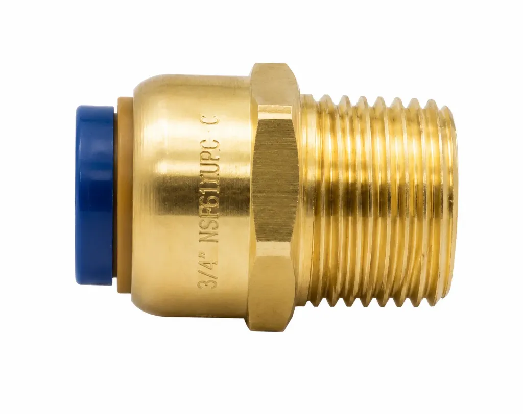 Brass Push-to-Connect x Male Pipe Thread Adapter 3/4".