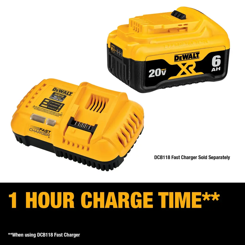  DCB206-2  20V MAX BATTERIES 6AH 2-PACK FULLY CHARGED I UNDER 90MINUTES