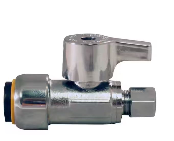 FSBVS1214C  1/2 IN CHROME-PLATD BRASS PUSH-TO-CONNECT X 1/4 IN COMPRESSION 