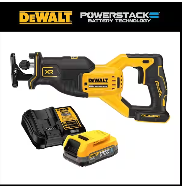 DCS382   20V MAX Cordless Brushless Reciprocating Saw and 20V MAX POWERSTACK Compact Battery Starter Kit