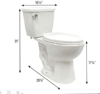   AS1006A   ADA 18'' HEIGHT TOILET COMFORT HEIGHT ELONGATED TOILET , W -16-1/2'' X H- 31'' X D- 28-3/4''  CHAIR  H 17-1/4''