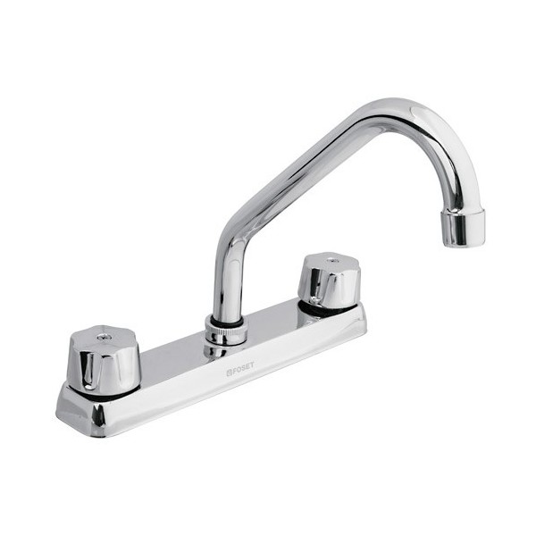 49238 49239 CURVED KITCHEN FAUCET TWO CUBE HANDLES 