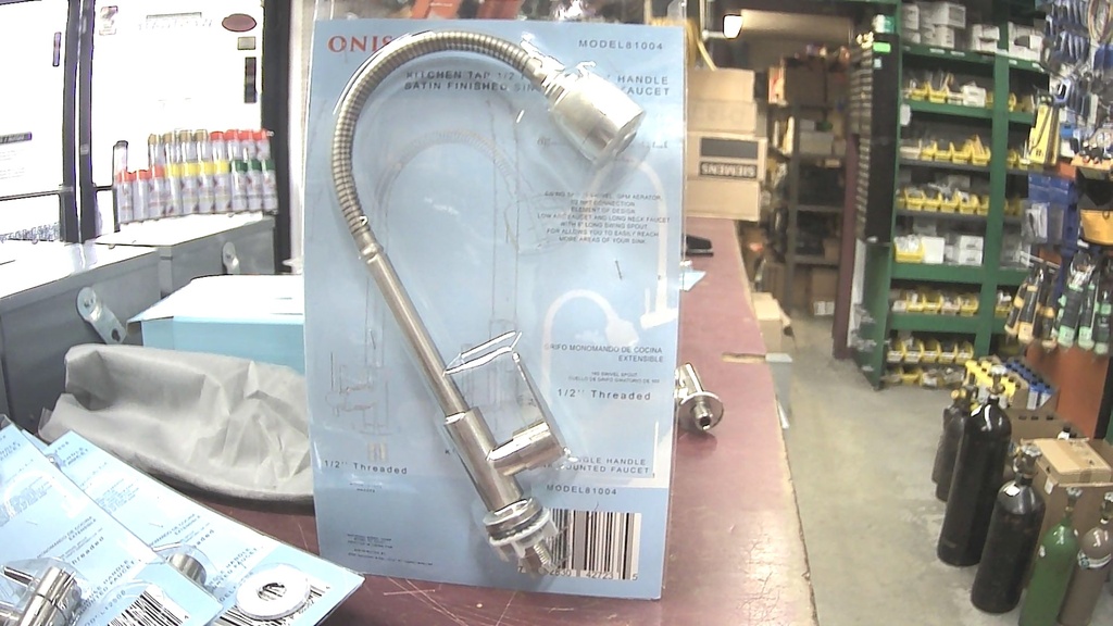 81004   KITCHEN TAP 1/2'' INLET SINGLE HANDLE SATIN FINISHED SINK MOUNTED FAUCET