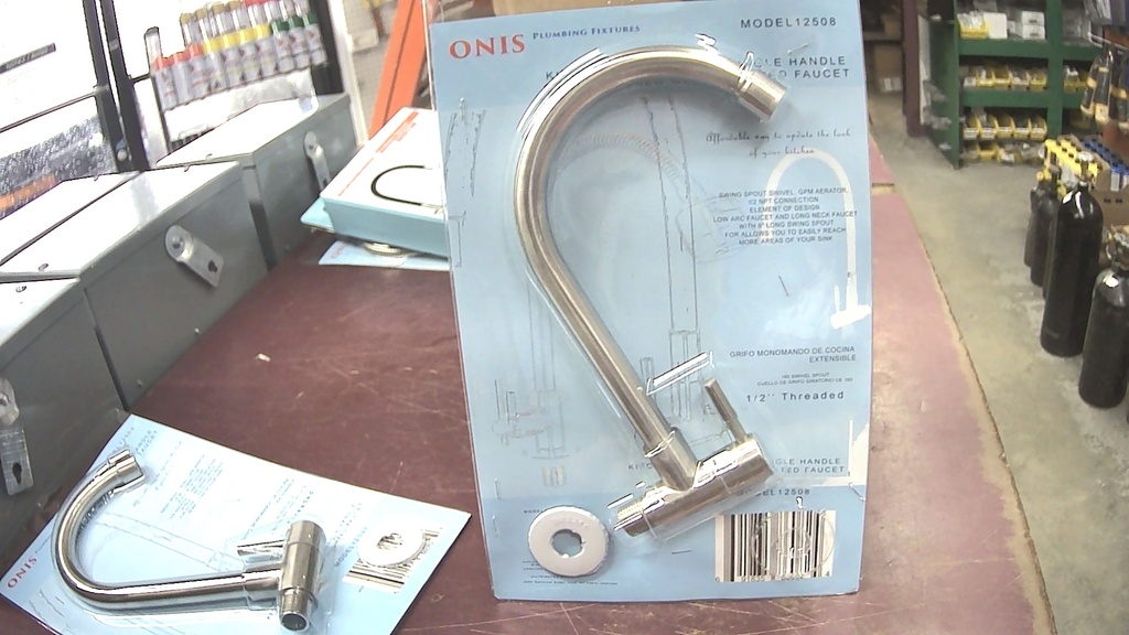 12508  KITCHEN TAP 1/2'' INLET SINGLE HANDLE SATIN FINISHED WALL MOUNTED FAUCET  