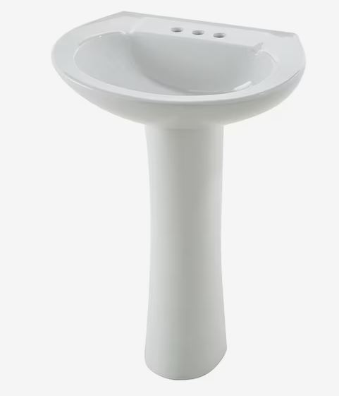 D188A  19''X17''X34'' WHITE PED BASIN (LAVAMONOS DE PEDESTAL)