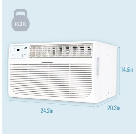 KSTAT14-2D Keystone 14, 000 BTU Through the Wall Air Conditioner, 230V, R32