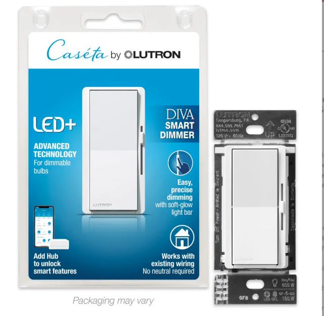 DVRF-6L-WH  CASETA DIVA SMART DIMMER WHITE LUTRON