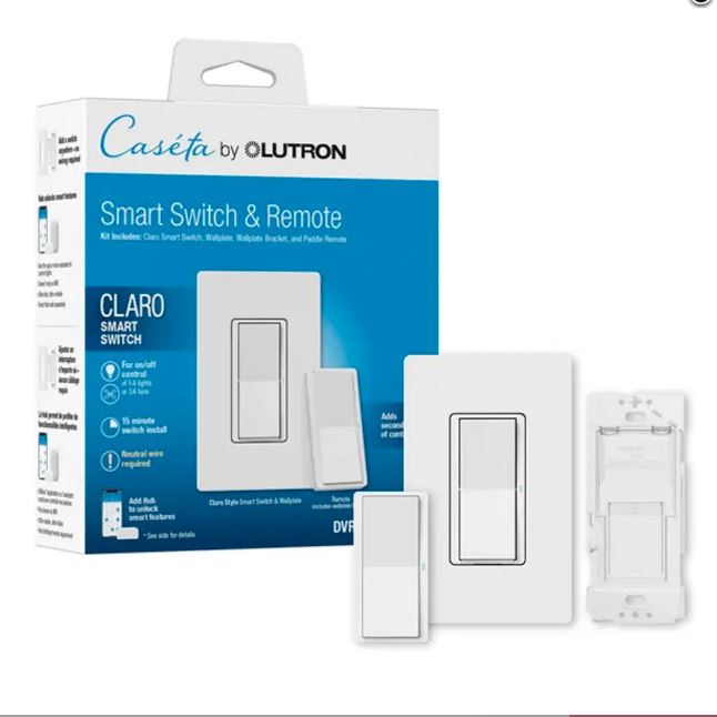 DVRF-PKG1S-WH PICO PADDLE REMOTE W CLARO  LUTRON