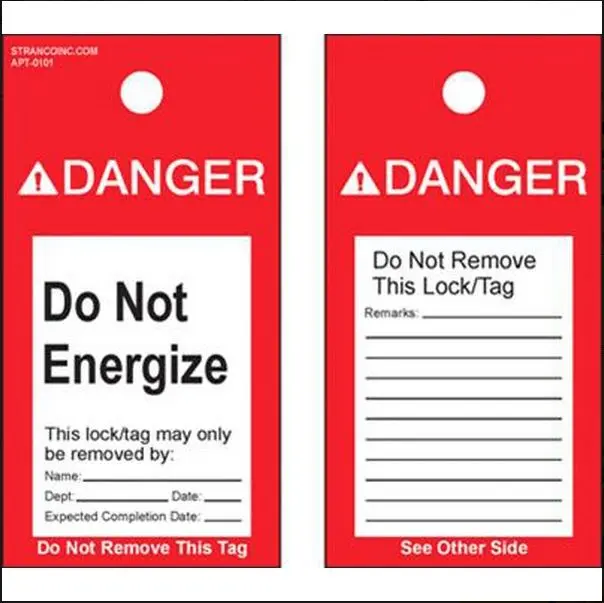 21512  HAZARD LOCKOUT TAGS AREA 