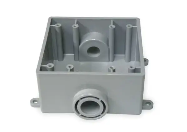 5133382  1"  Weatherproof Electrical Box, 37.3 cu in, FSE Box Type, 2 Gangs, PVC, Rectangular Shape